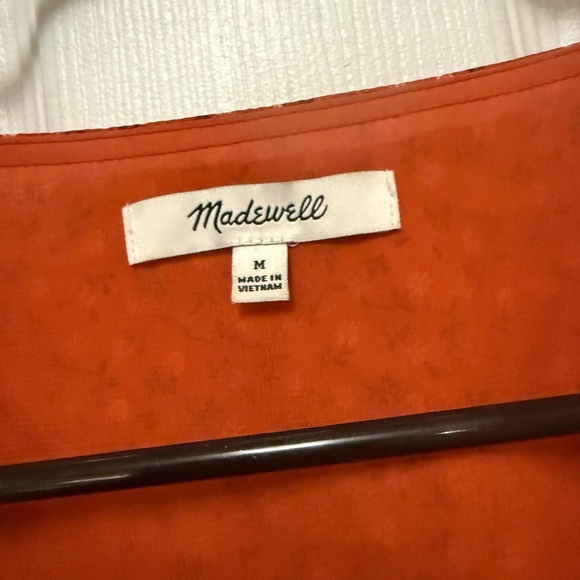 Madewell Julianne Smocked-Waist Top in Red Size Medium - Picture 2 of 3